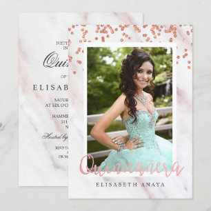 ADICIONAR FOTO - Convite de Quinceanera Moderna