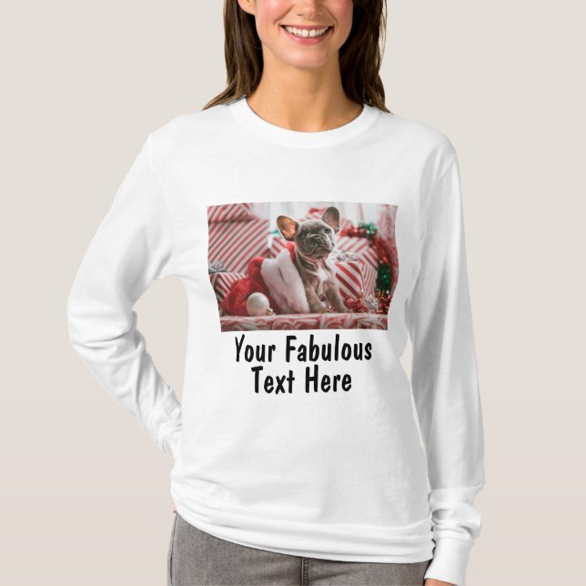Adicionar Foto e Texto Personalizado Camisa Manga  (Frente)
