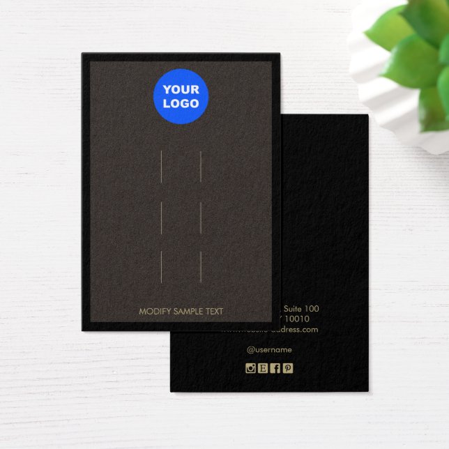 Adicionar logotipo castanho com clipe de três cabe (Mesa)