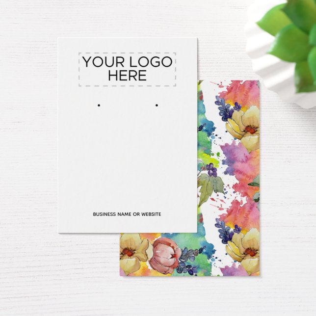 Adicionar logotipo Flores de Aquarela Com Placas D (Mesa)