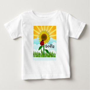 Adicionar Nome do Bebê à Camisa Sol e Girassol