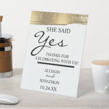 Adicionar Nome Ela Disse Sim Dourado Noivado Glitt