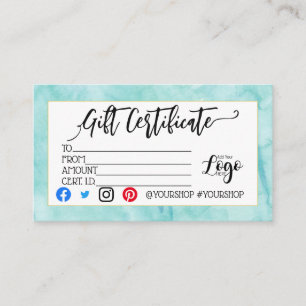 ADICIONAR O marketing do certificado de presente c