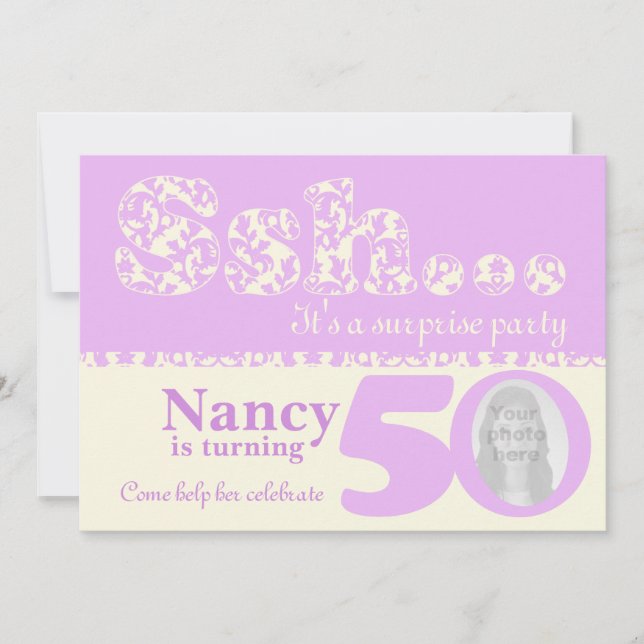 Adicionar seu convite de aniversário de 50 anos pa (Frente)