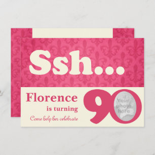 Adicionar seu convite de aniversário de 90 de surp