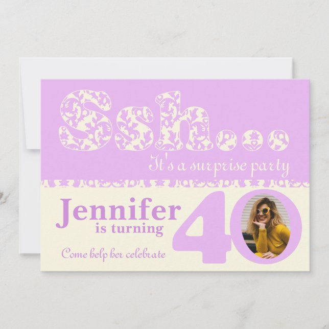 Adicionar seu convite para aniversário de 40 anos  (Frente)