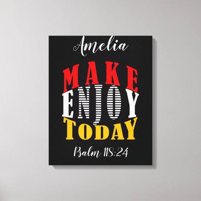Adicionar Seu Nome & Escritura Favorita- Canvas (G (Frente)