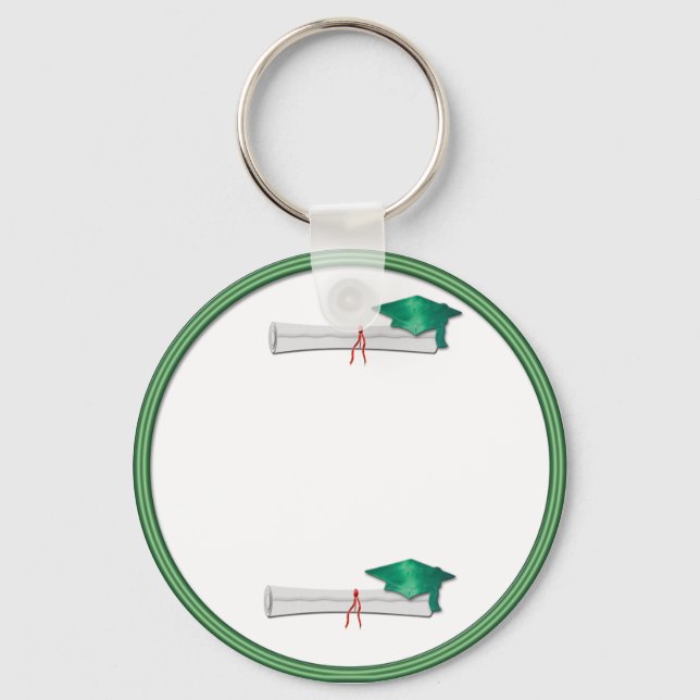 Adicionar seu próprio Chaveiro de Graduação Verde  (Frente)