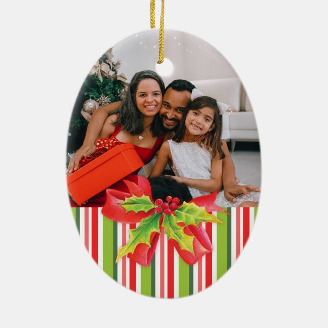 Adicionar seu próprio ornamento verde e branco ver (Verso)