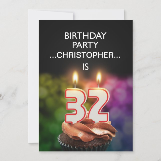 Adicionar um nome, 32º Convite de aniversário (Frente)