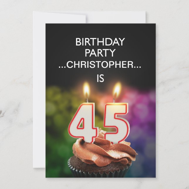 Adicionar um nome, 45º Convite de aniversário (Frente)
