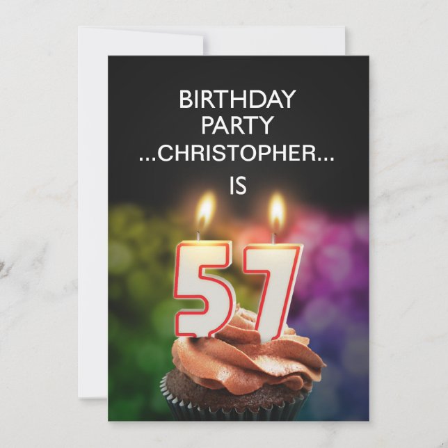 Adicionar um nome, 57º Convite de aniversário (Frente)