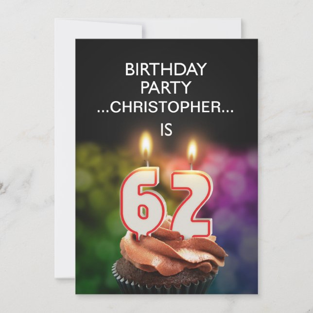 Adicionar um nome, 62º Convite de aniversário (Frente)