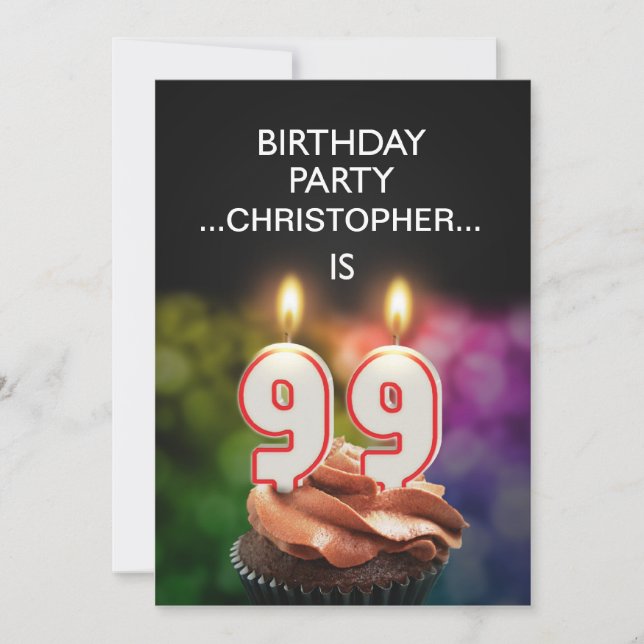 Adicionar um nome, 99º Convite de aniversário (Frente)