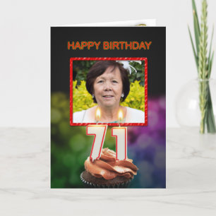 Adicionar uma imagem, cartão 71stBirthday com vela