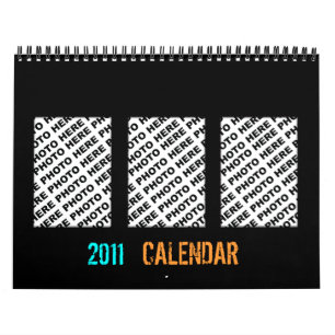 Adicione 34 fotos em um quadro preto do calendário