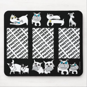 Adicione 3 cães do branco de Mousepad das fotos