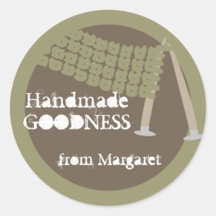 Adicione agulhas com etiqueta de presente de azeit