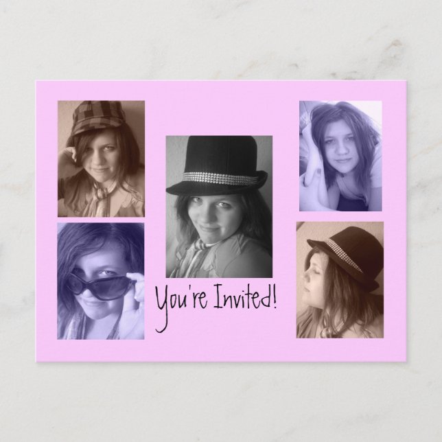 Adicione as suas fotografias com convites para o c (Frente)