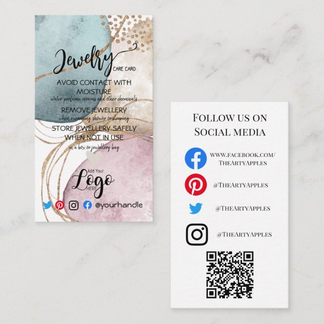 ADICIONE AS SUAS PLACAS DE CARTÃO DE joalharia DE  (Frente/Verso)