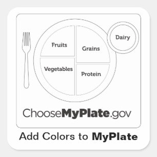 Adicione cores à etiqueta do branco de MyPlate