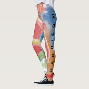 Adicione Leggings Rosa Água Estrela Holográfica co