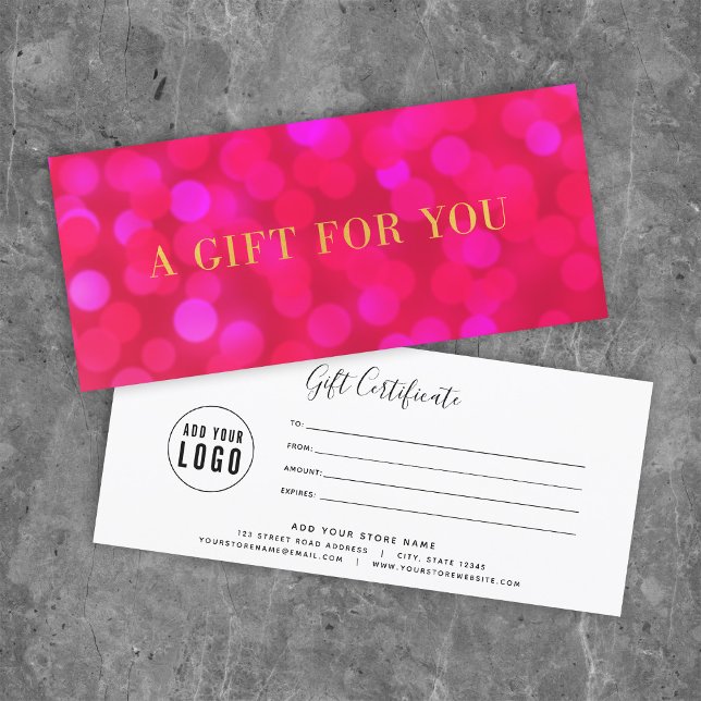 Adicione o logotipo Bokeh cor-de-rosa Luzes Dourad (Criador carregado)