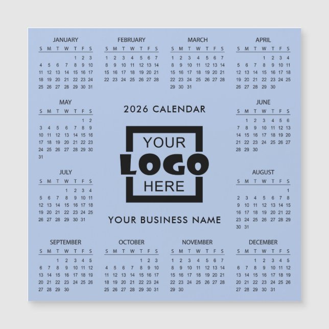 Adicione o Logotipo da Sua Empresa Calendário 2026 (Frente)