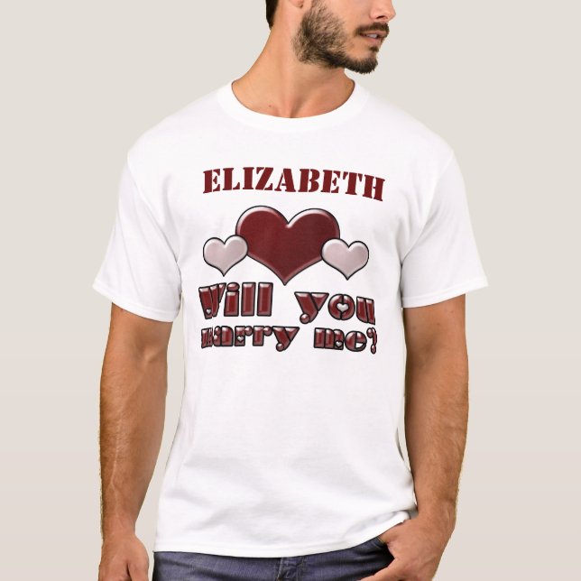 Adicione o nome você casar-me-á camisa (Frente)