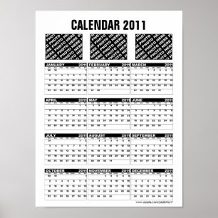 Adicione o poster 2011 do calendário da foto B