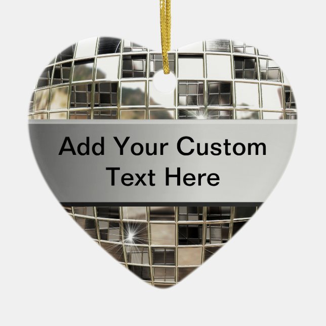 Adicione o texto ao ornamento de prata Sparkling (Frente)