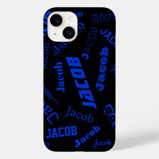 Adicione qualquer nome ou palavra | Azul e Preto