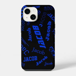 Adicione qualquer nome ou palavra Azul e Preto