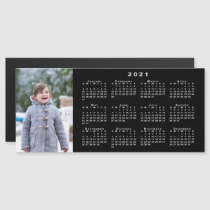 Adicione seu calendário de fotos 2021 em preto