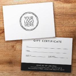 Adicione seu Certificado de Presente Comercial Min