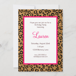 Adicione Seu Convite De Aniversário De Leopard Id