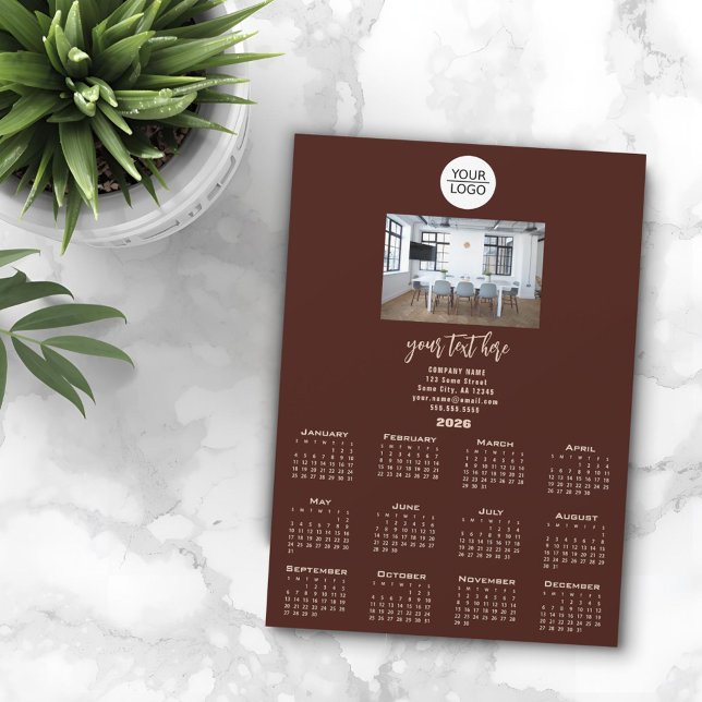 Adicione seu logotipo Foto da empresa Calendário 2 (Criador carregado)