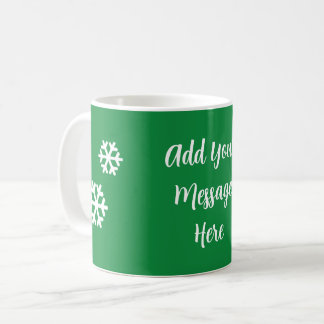Adicione Seu Mensagem Caneca de Café Floco de Neve