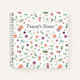 Adicione Seu Nome! Notebook bonito Flor para a mãe