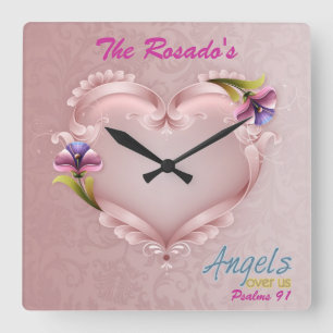 Adicione Seu Nome Relógio De Parede Quadrada