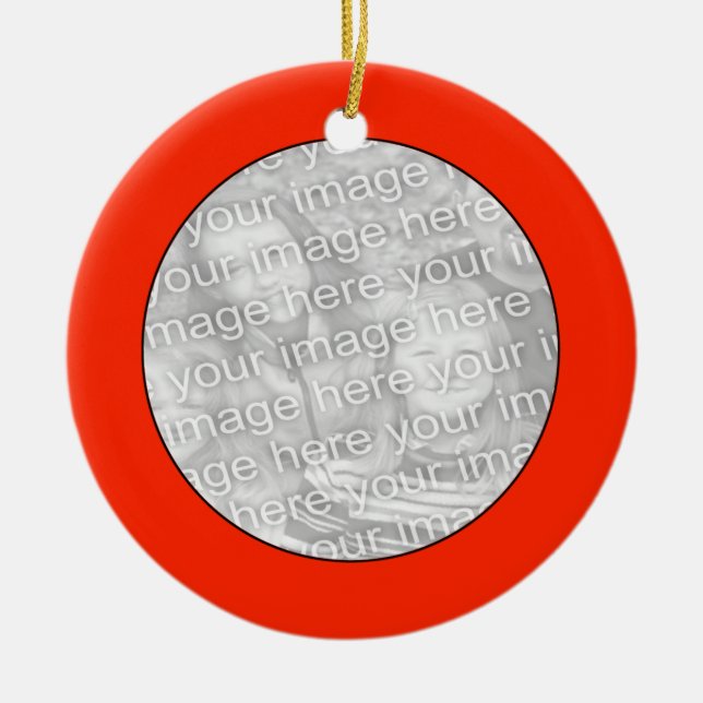 Adicione seu Ornamento de Círculo Vermelho Fotográ (Frente)