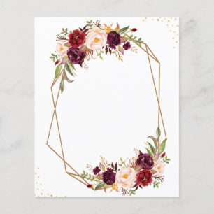 adicione seu próprio texto Borgonha aquarela flor