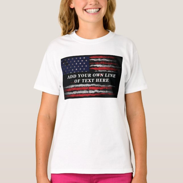 Adicione seu próprio texto na camiseta da bandeira (Frente)