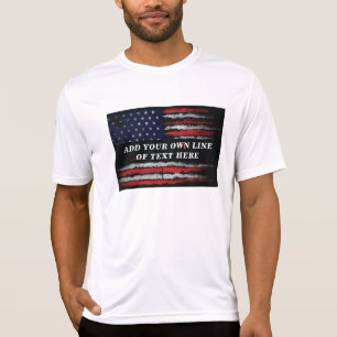 Adicione seu próprio texto na camiseta da bandeira