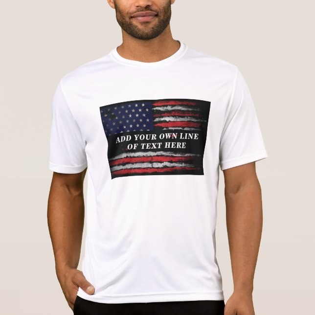 Adicione seu próprio texto na camiseta da bandeira (Frente)