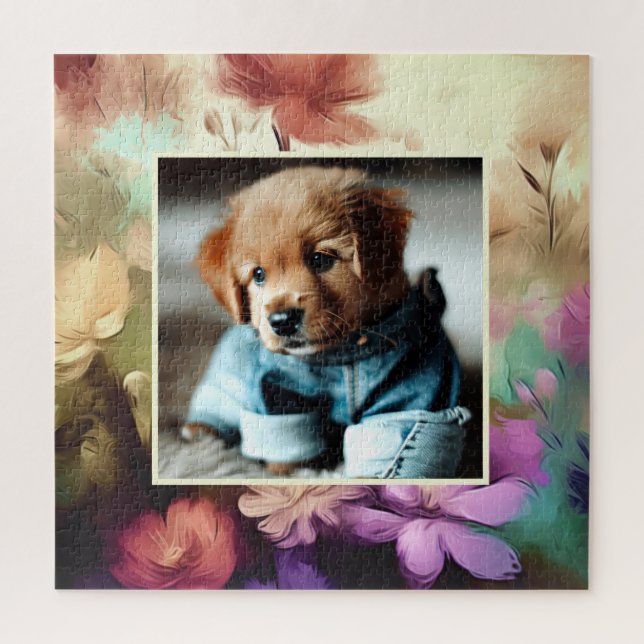 Adicione seu Quebra-cabeça Floral de Foto (Vertical)