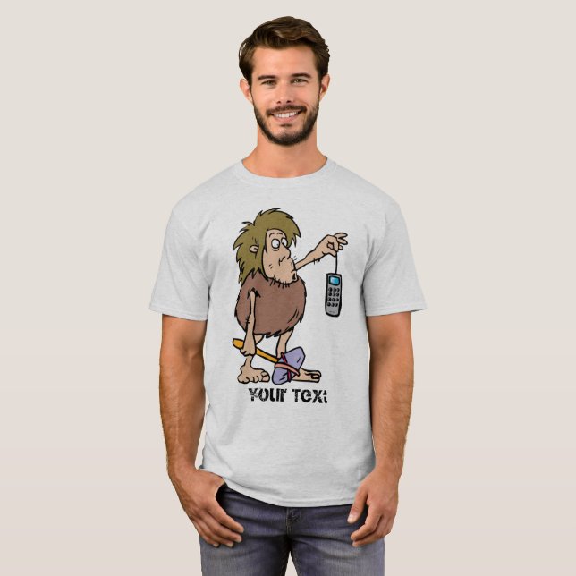 Adicione seu texto - Camisa básica de homem (Frente Completa)