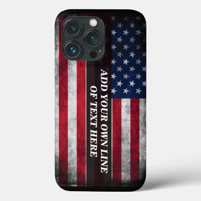 Adicione seu texto na bandeira americana (Verso)