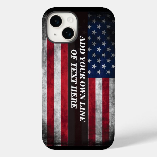 Adicione seu texto na bandeira americana (Verso)
