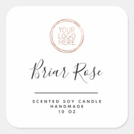 Adicione sua etiqueta de produto de velas de logot